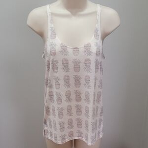 Victorias Secret Vintage Tees Drapey Tank Pink Pineapple Sz XS